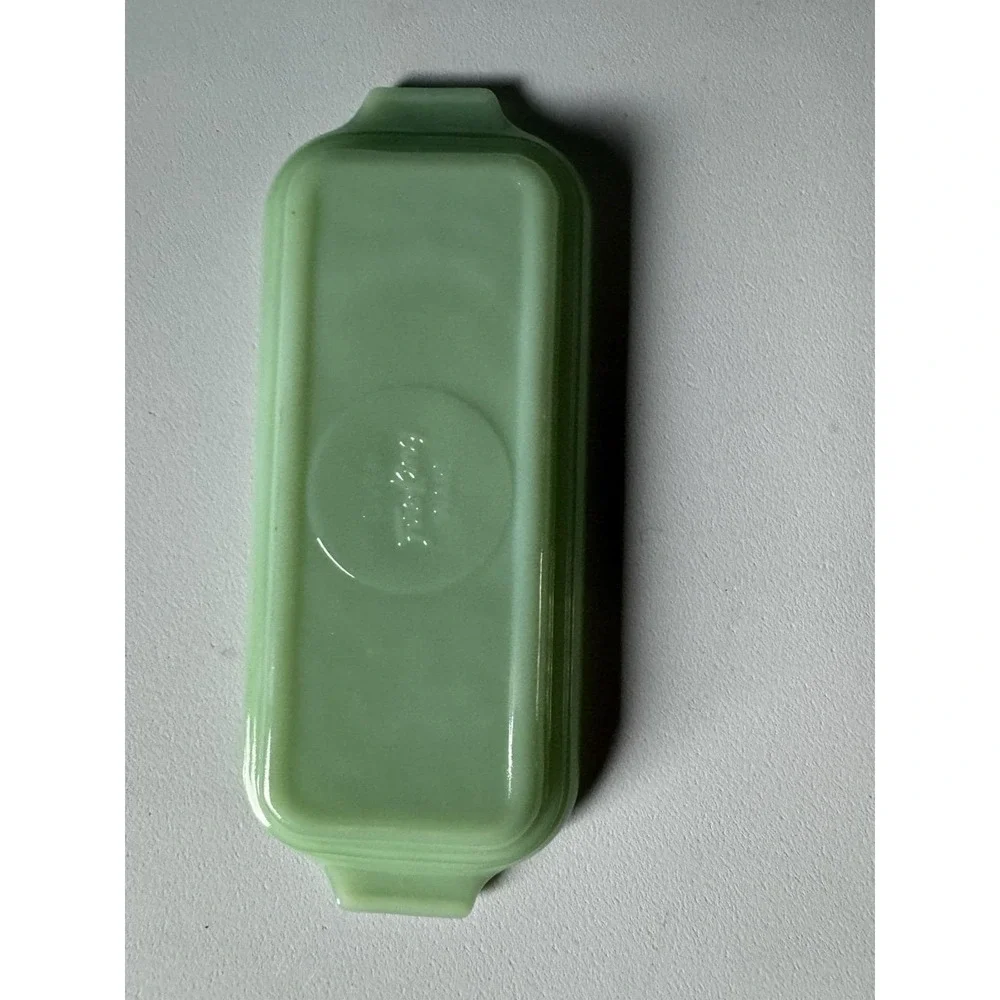 Fire King Jade 1/4 Lb Butter Dish with Lid Made In USA Vintage Oven Ware